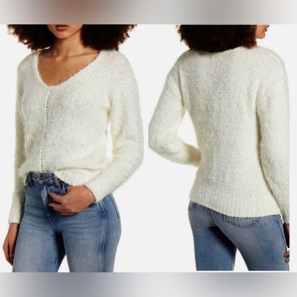 BP White Fluffy Sweater - Picture 1 of 5